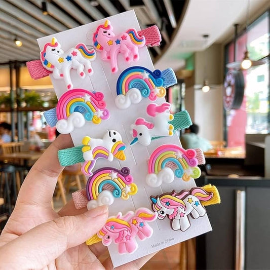 Staila 10 PCS Hair Clips for Girls,10 Pcs Cute Animals Unicorn Horses Hair Accessories